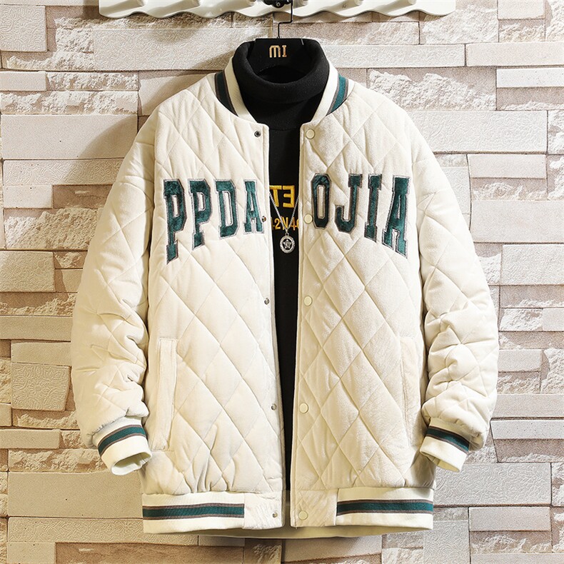 2023冬砖墙挂拍棉丝绒面料菱形格绗棉棒球服棉服M7236 -P115图片