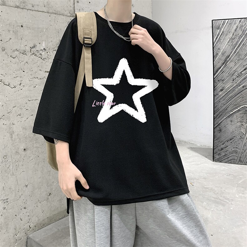 春夏季七分袖t恤男大码五分袖男短袖中袖Q11286-P30,男装T恤,电商A040