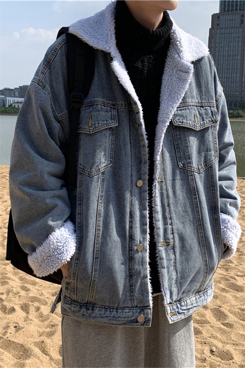 2023秋冬宽松港风加绒加厚牛仔夹克百搭复古上衣现货W217-P95,男装棉衣,星座512-2