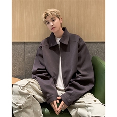 秋款男夹克衫开衫拉链行政夹克宽松外套垫肩JK0161P63，男装夹克，星座1013-1