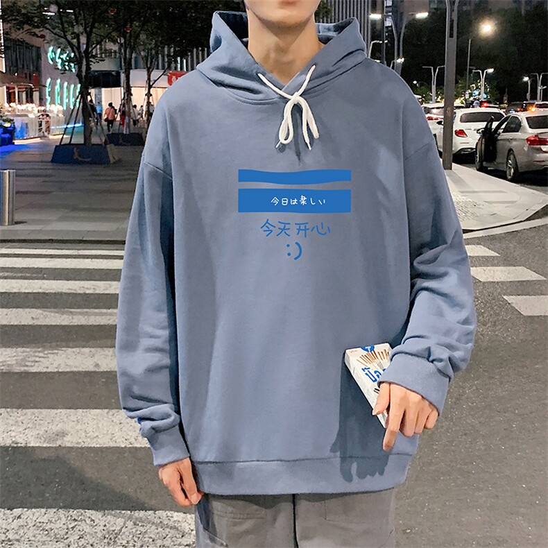 WY2033-P35加绒款-P40纯棉连帽卫衣男大码运动帽衫宽松薄外套男,男装卫衣,电商A040