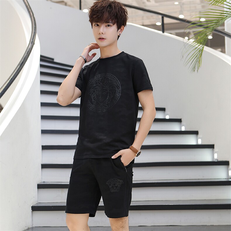 男夏装大码暗迷彩休闲运动套装 5032-1_555图片