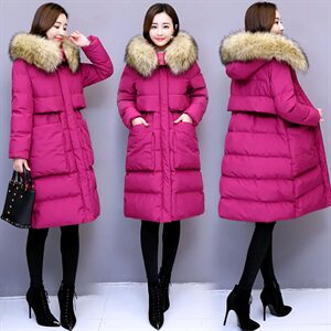 连帽2020年冬季时尚潮流舒适简约个性纯色中长款长袖棉衣,女装棉衣/棉服,香香