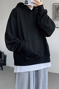 春秋季cleanfit男生短款卫衣美式重磅连帽大帽衫廓形外套潮WY004图片