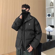 23冬装新款美式假两件四角星棉服情侣棉衣面包服外套男D331P138，男装棉衣，电商A335-1（原A458）