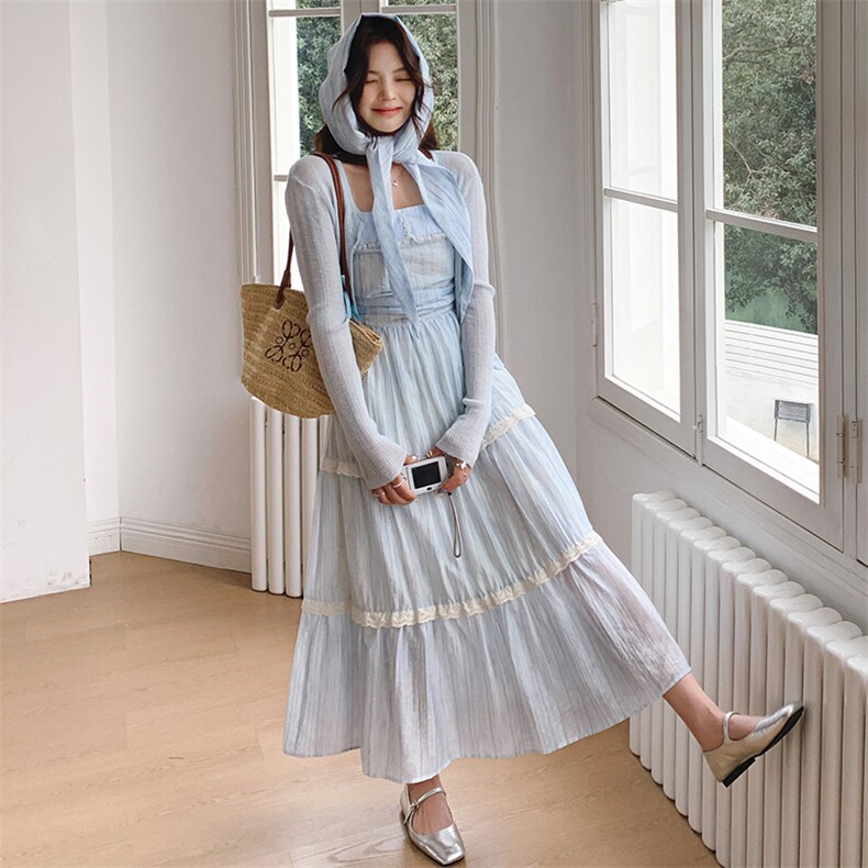 2025年春夏甜美温柔风两件套连衣裙b1-220-1008-p185-k280,女装连衣裙,浙宝220
