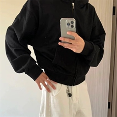 抖音得物高品质二开25秋冬美式重磅宽松结构设计连帽卫衣外套W78，男装卫衣，电商A486