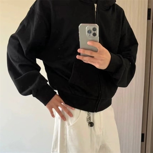 抖音得物高品质二开 25秋冬美式重磅宽松结构设计连帽卫衣外套W78图片