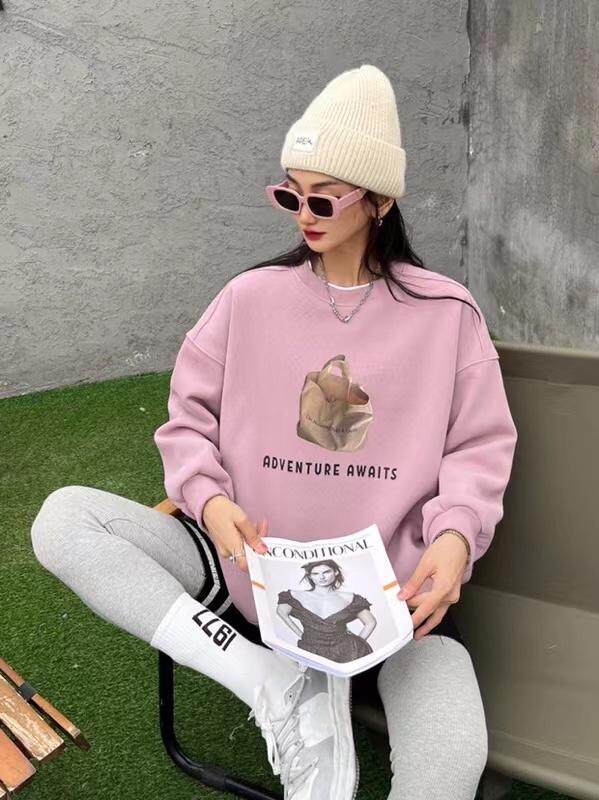 时尚休闲潮流加绒卫衣，女装卫衣/绒衫，泽妤