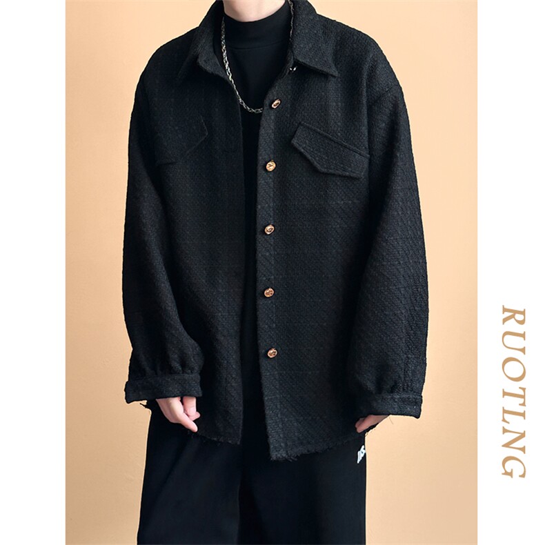 新款现货高品质羊毛呢料外套小香风中长款夹克A351-AJ2507-p110,男装夹克,电商A351