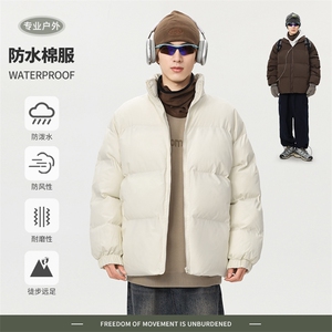 冬季棉服新款 D2200-TP45不 港风复古休闲立领纯色面包服外套图片