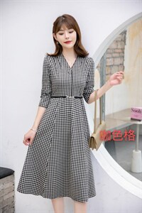 韩版修身连衣裙,女装连衣裙,红利秀雅