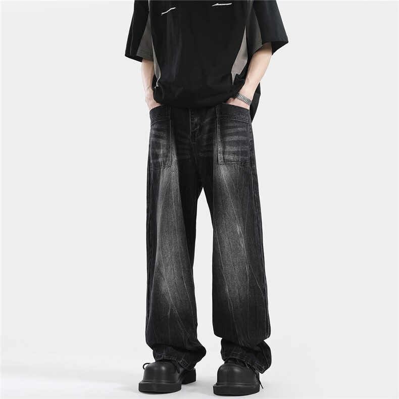 xz905-2-Z023#P65-（控98）扎花工艺高街美式水洗牛仔裤,男装牛仔裤,星座905-2