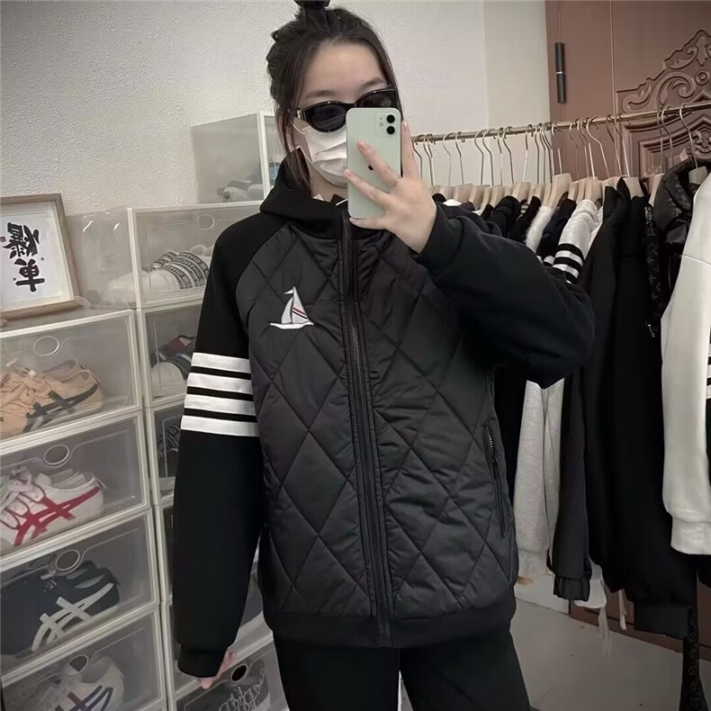 网络图现货潮牌秋冬拼接帆船百搭保暖情侣连帽棉衣JA4134-P65,男装棉衣,星座715-7