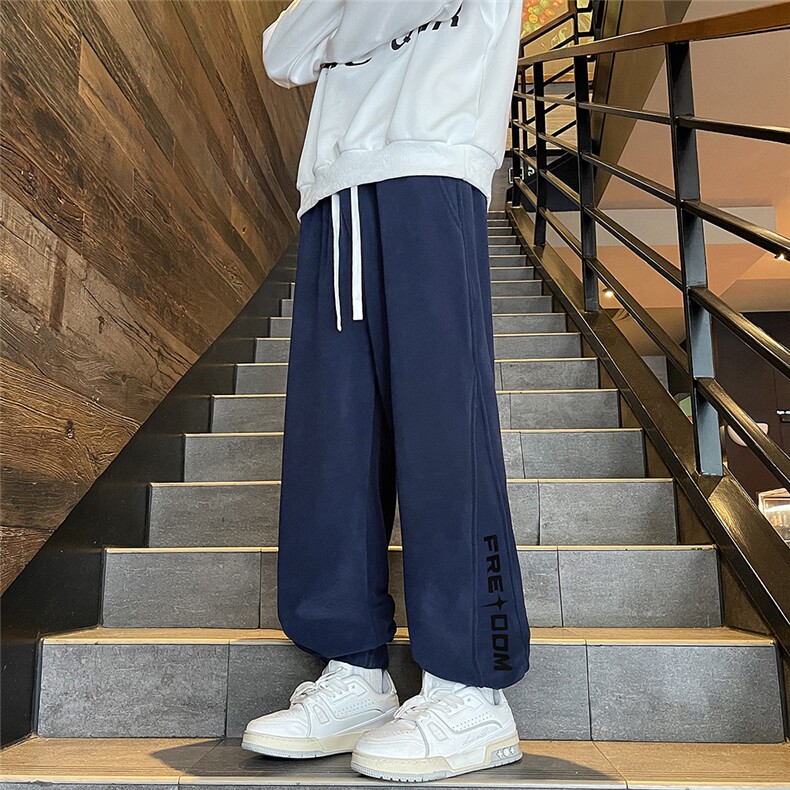 重磅双面奥粒绒加绒加厚束脚裤保暖男士大码休闲裤 K389-TP45图片