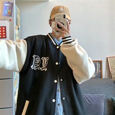 22秋新款宽松休闲撞色情侣棒球夹克卫衣外套B266-Y612-P65，男装夹克，星座B257-1