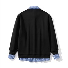 可二开衬衫领卫衣男:表面棉底部聚酯纤维78010P58控88，男装衬衫，星座227-7