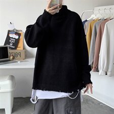 秋冬新品韩版情侣破洞毛衣做旧磨破ins男女宽松针织衫T802-P65，男装针织衫/毛衣，星座1501