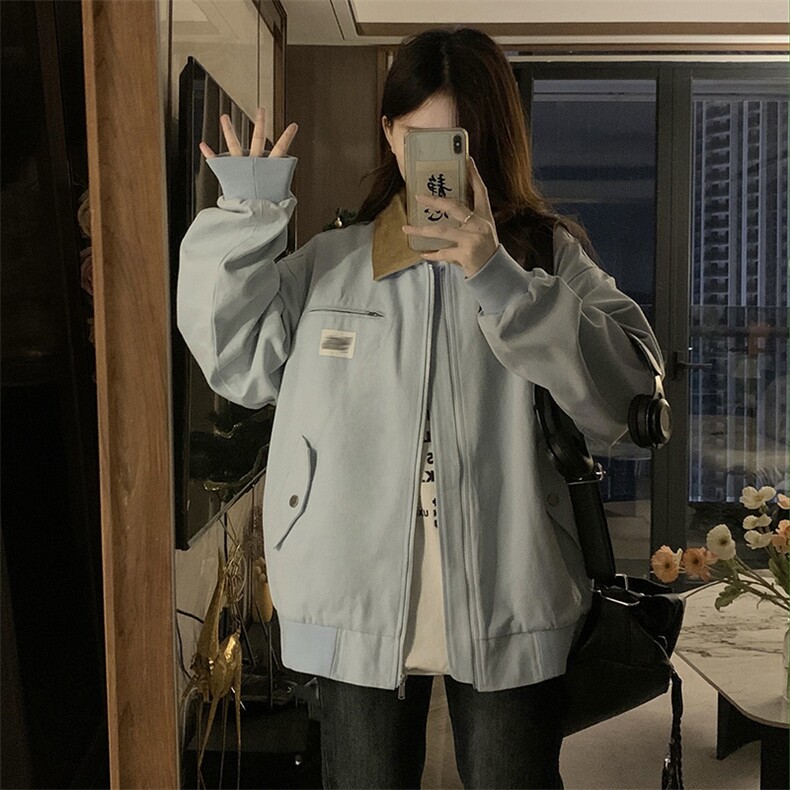 A417-P98撞色丝绒翻领底特律夹克美式复古刺绣棒球服外套春秋,男装夹克,星座911