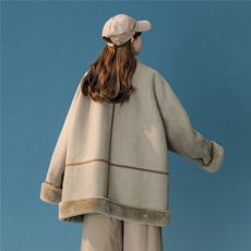 1中性皮毛一体高级感圆领机车大码M-5XL棉衣外套女8708P158控228，男装棉衣，星座226-2