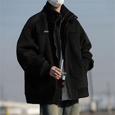 假两件毛呢外套男春秋季2026新款潮牌小众设计感美式立领夹克，男装夹克，星座505-2（原电商A260-1)