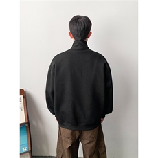 65棉重磅450克拼接圆领卫衣短宽套头拉链POLO衫外套男RH5316-P49，男装Polo衫，星座610B-1