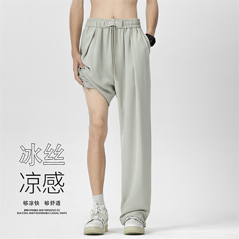 凉感冰丝裤男垂感西裤直筒薄款休闲裤KK183-P33图片