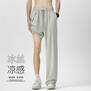 凉感冰丝裤男垂感西裤直筒薄款休闲裤KK183-P33图片