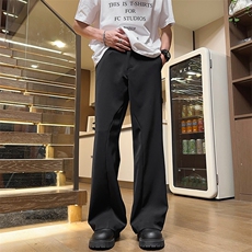 2024春季日系潮牌休闲西装裤男垂感宽松直筒长裤现货K7832-P35，男装西裤，星座512-3