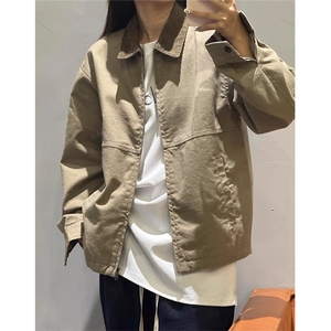 特律工装夹克男秋季美式复古翻领棒球服巴恩风外套 JHt19图片