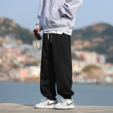 秋冬宽松加绒加厚休闲束脚长裤Q35-P55限价58成份：聚酯纤维，男装休闲裤，电商A247