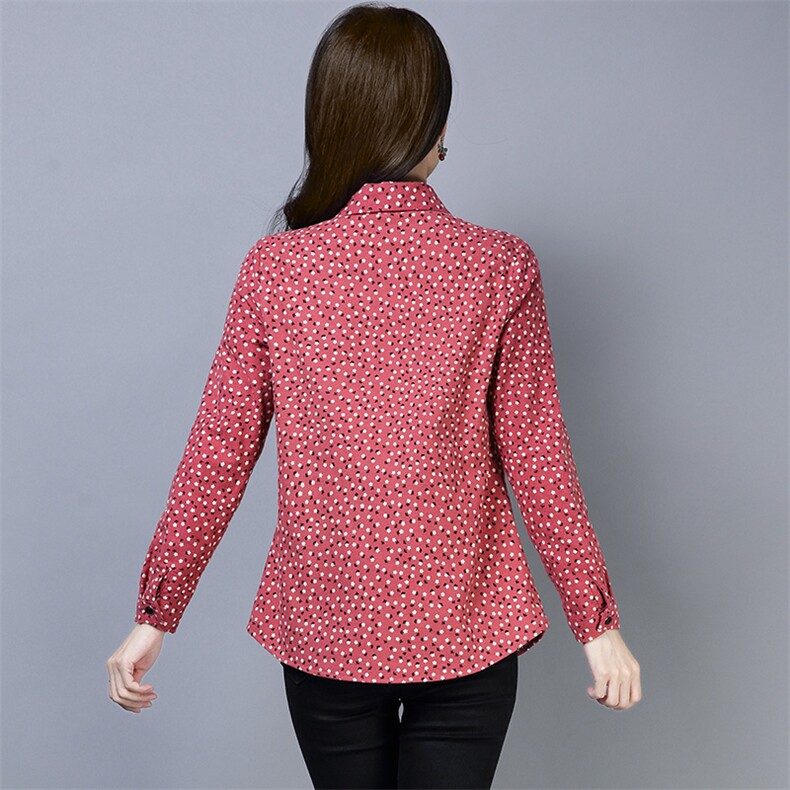 小碎花衬衫2025年冬季新款长袖排多扣常规直筒休闲加绒衬衣，女装衬衫，风姿绰