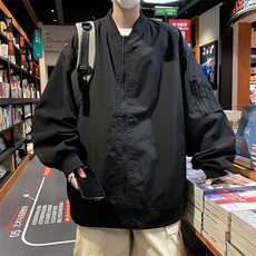 工装复古外套男潮痞帅港风高街夹克春秋2025新款棒球服W4983-P55，男装夹克，星座412