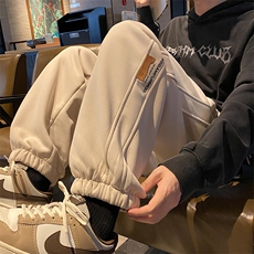加绒加厚休闲运动卫裤男美式针织束脚裤715-6-BX10特P45（控68），男装休闲裤，星座715-6
