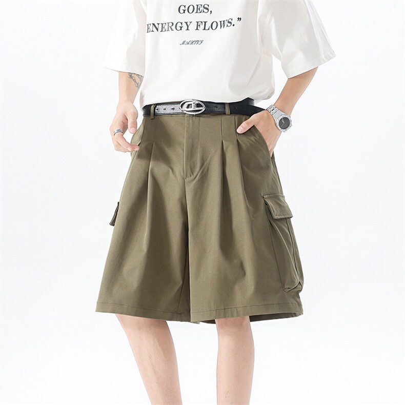 8XL-M工装西装短裤男夏季宽松大码日系痞帅高级五分裤DK26002P48图片