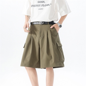 8XL-M工装西装短裤男夏季宽松大码日系痞帅高级五分裤DK26002P48图片
