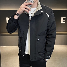 DS-A225-92313秋季新款外套立领帅气青年夹克百搭时尚潮流上衣，男装夹克，电商A225