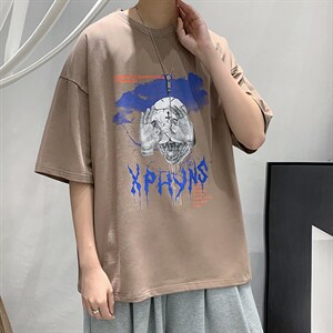 2025夏季 原创设计港风潮流美式宽松休闲T恤 B266-DX03-P30图片
