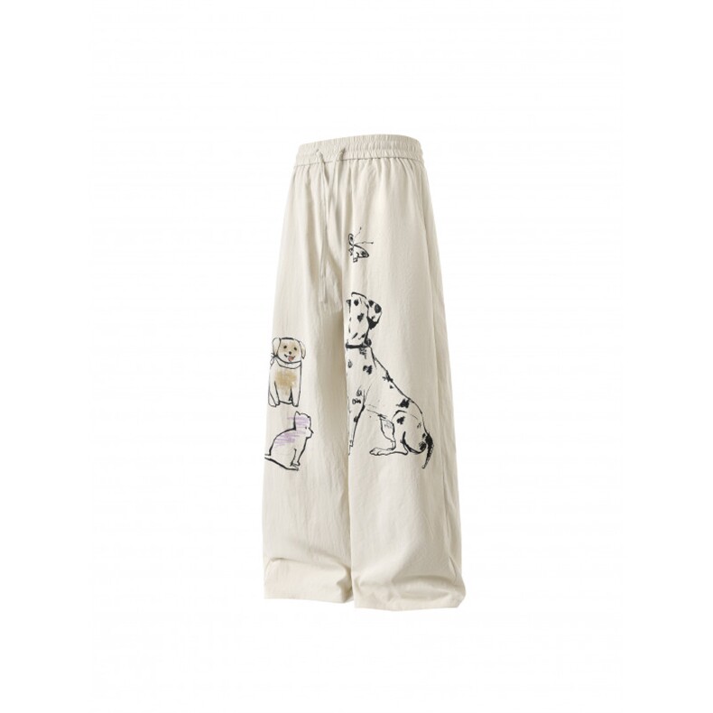 抖音品质夏季新款可爱小狗印花宽松休闲裤B315-K25528-特p30控58,男装休闲裤,电商B315
