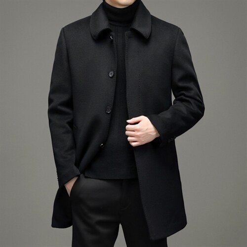 2023冬季休闲羊毛大衣中年男爸爸装冬季中年时尚外套YYN1807-P245，男装毛呢大衣，电商B212（原钱塘6029）