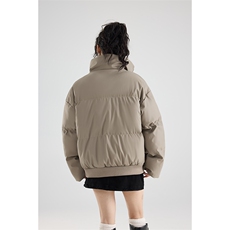 现货5W件冬季三防重磅硬挺boxy短款羽绒立领PU皮棉衣外套加厚棉服，男装棉衣，电商A486