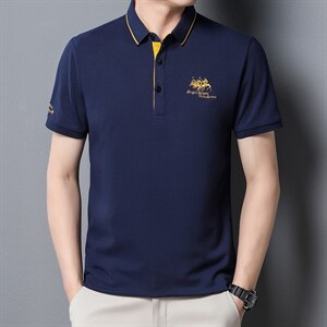 短袖T恤男夏季新款翻领商务中年男士POLO保罗衫休闲时尚男装半袖图片