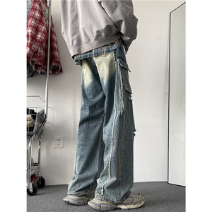 高街街头hiphop潮流设计工装牛仔裤百搭休闲裤N027-P55图片