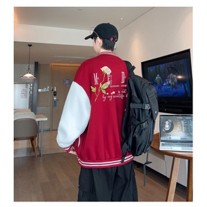 J9936-P70美式嘻哈高质量刺绣宽松潮牌棒球服夹克图片