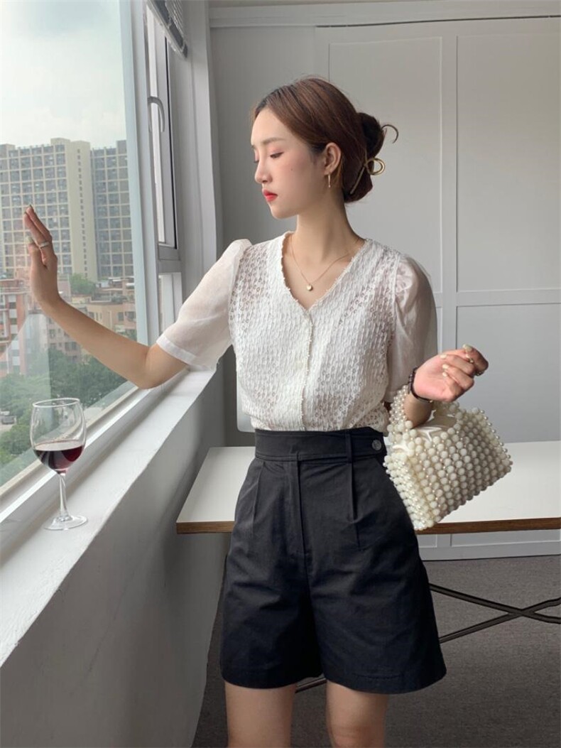 夏季新款镂空开衫上衣，女装，墨初