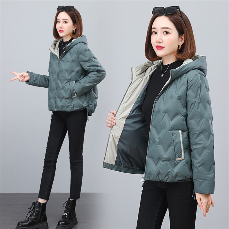 2023新款时尚休闲连帽羽绒服修身显瘦保暖外套,女装羽绒服,依恋蒂丝