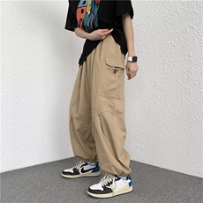 潮流束脚潮时尚流行新款工装裤休闲裤纯色男原宿夏长裤K3900-P47，男装工装外套，星座412