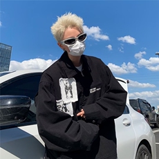 美式复古情侣宽松翻领夹克男士秋季百搭外套男装长袖W9325/P85，男装夹克，星座506