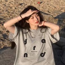 美式短袖女生印花T恤夏季2025新款t恤复古半袖宽松百搭上衣，男装T恤，星座1210-1