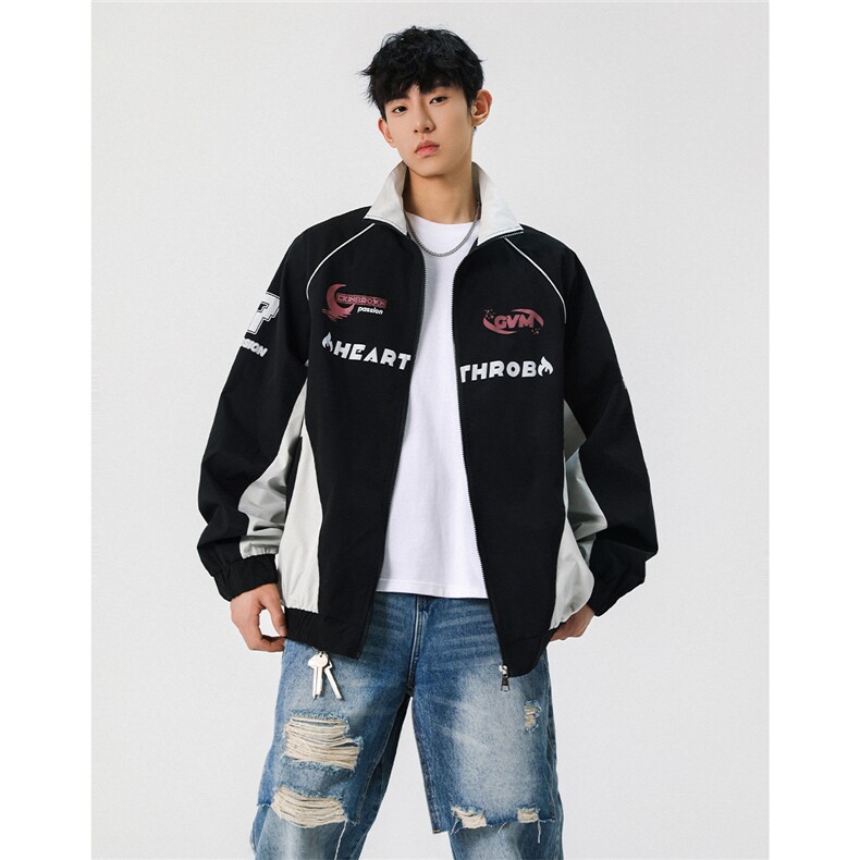 2026无影墙美式印花潮牌立领机车大码M-5XL夹克男JK77979P68控108，男装夹克，星座227-7